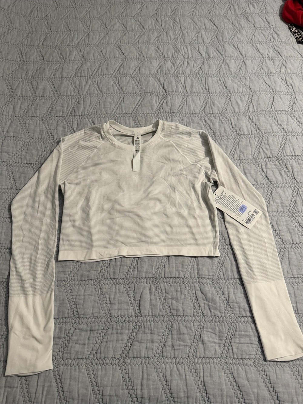 lululemon athletica Cream Long-Sleeve Cropped Seamless Top